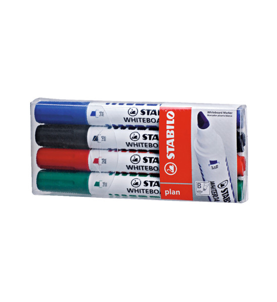 Marc. Pizarra, Plan, Punta Biselada 1.0-5.0 mm, Estuche x 4 Unds. Azul, Negro, Rojo, Verde